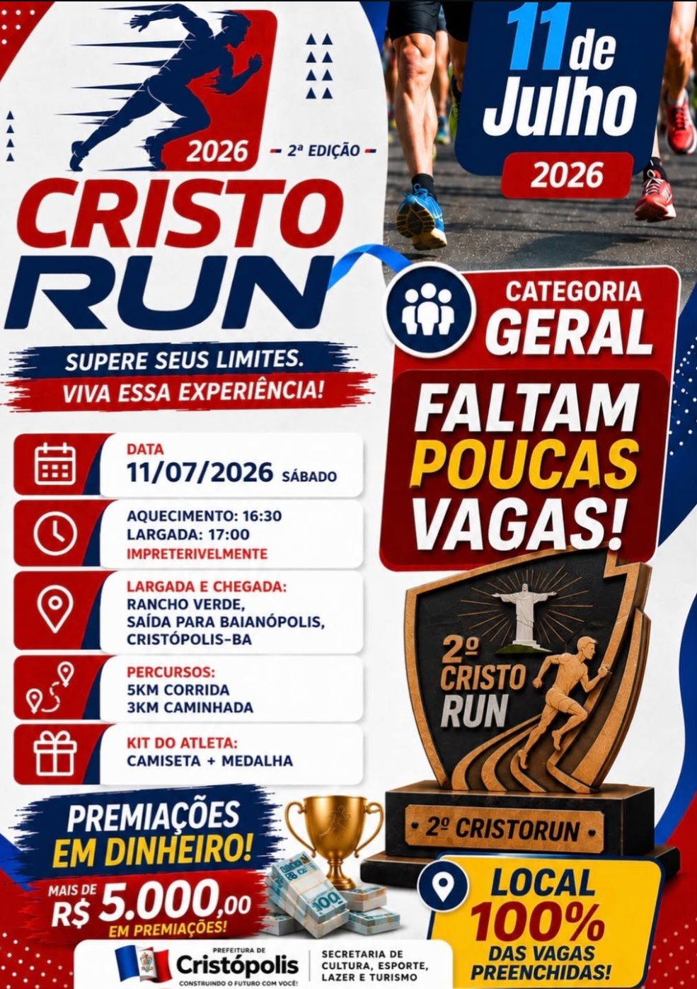 Últimas vagas para a 2ª Cristo Run